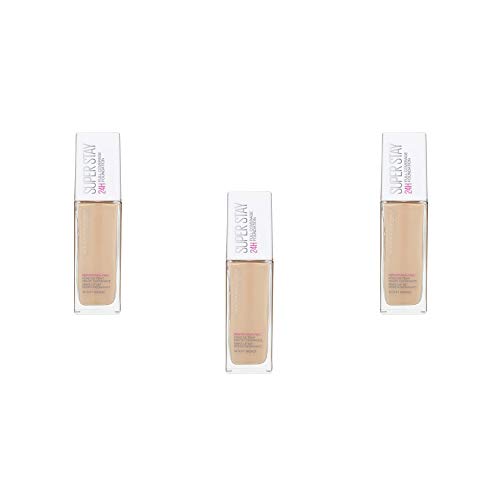 Maybelline New York Base de Maquillaje líquida Superstay 24H - 34 Soft Bronze, Juego de 3 (3 x 30 ml)