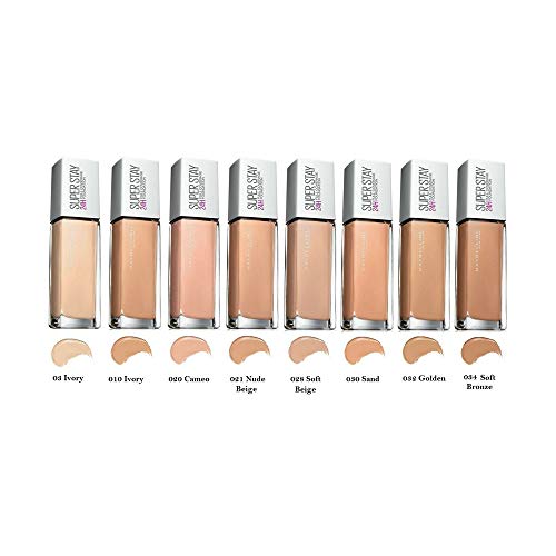 Maybelline New York Base de Maquillaje líquida Superstay 24H - 34 Soft Bronze, Juego de 3 (3 x 30 ml)