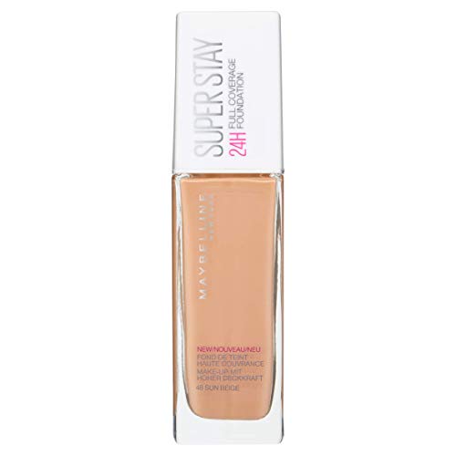 Maybelline New York, Base de Maquillaje, Superstay 24H, 48 Sun Beige, 30ml