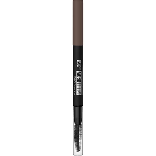 Maybelline New York, Lápiz de cejas Tattoo Brow 36H, Cejas rellenas y naturales, Larga duración, Resistente al agua, Tono 07 Deep Brown, 21 g