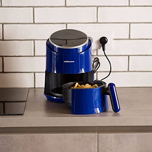 Mellerware - Freidora sin Aceite Crunchy! 1230W | 7 Programas Predefinidos | Temporizador Programable | Air Fryer 80-200 Grados | Diseño Compacto| 1,4L | Sin BPA/PFOA | Freidora de Aire | (Blue)