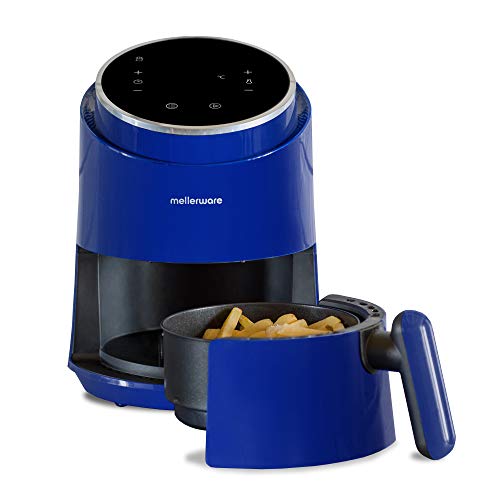 Mellerware - Freidora sin Aceite Crunchy! 1230W | 7 Programas Predefinidos | Temporizador Programable | Air Fryer 80-200 Grados | Diseño Compacto| 1,4L | Sin BPA/PFOA | Freidora de Aire | (Blue)