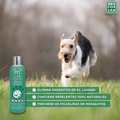 MENFORSAN Champú Repelente De Insectos Y Pulgas Para Perros 300ml, Con Citronela Ingrediente Natural