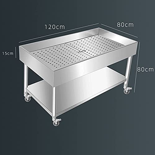 Mesa de clasificación de Alimentos cocinados de Carne cocida, Cocina de preparación de Trabajo Comercial, Restaurante Estación de Drenaje de Alimentos con Filtro,B