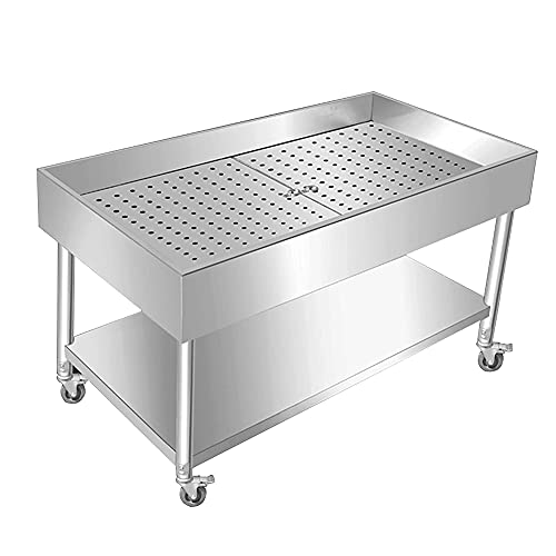 Mesa de clasificación de Alimentos cocinados de Carne cocida, Cocina de preparación de Trabajo Comercial, Restaurante Estación de Drenaje de Alimentos con Filtro,B