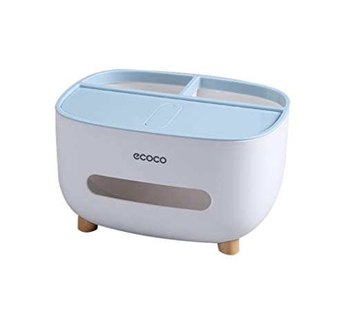 MHTECH Caja de pañuelos, Soporte para Control Remoto, Soporte para pañuelos, Caja de Almacenamiento, Soporte para bolígrafos, Caja de pañuelos cosméticos (Azul-1)