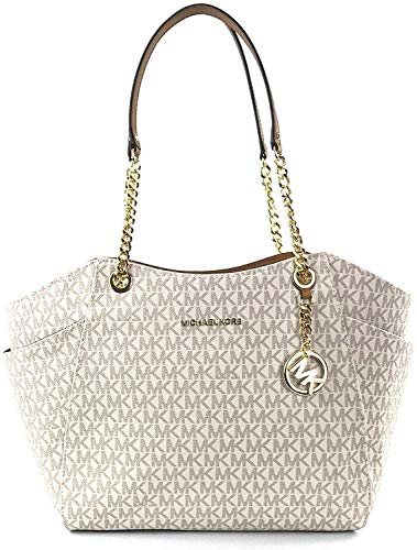 Michael Kors Jet Set Bolso tote grande de viaje con cadena para mujer, (Color vainilla.), Talla única