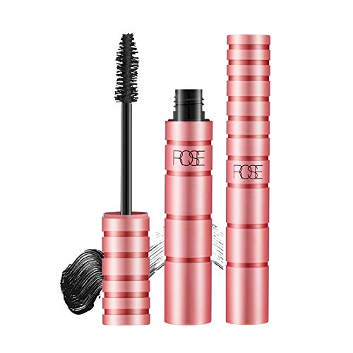 Mimore Rímel rizado,Mascara alargadora y espesa,Máscara rizadora de volumen Glamour a prueba de manchas,Fórmula voluminizadora y a prueba de manchas para rímel para ojos sensibles( Negro)