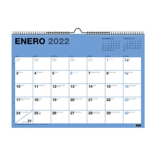 Miquelrius - Calendario de pared 2022 Chromat - tamaño A3 (420 x 296 mm) - con espacio para anotar - Multicolor