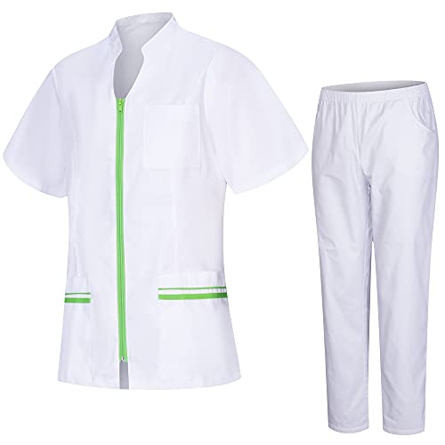 MISEMIYA - Casaca Y PANTALÓN Mujer Uniformes Sanitarios Uniformes MEDICOS CLINICAS Estética Médico Enfermería Casaca Y PANTALÓN Ref.7028 - S, Verde Ma