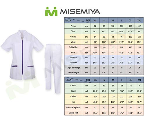 MISEMIYA - Casaca Y PANTALÓN Mujer Uniformes Sanitarios Uniformes MEDICOS CLINICAS Estética Médico Enfermería Casaca Y PANTALÓN Ref.7028 - S, Verde Ma