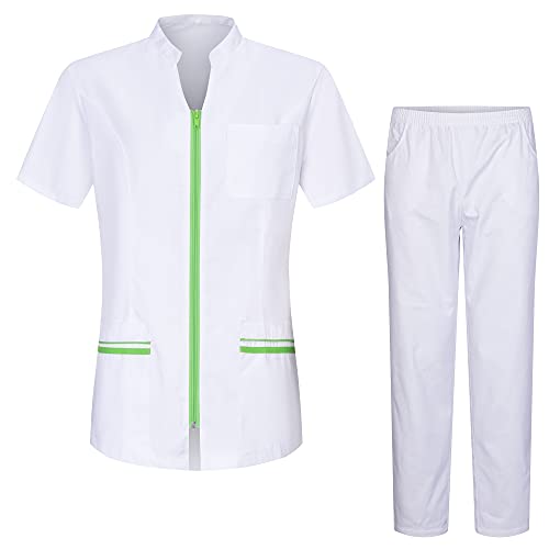 MISEMIYA - Casaca Y PANTALÓN Mujer Uniformes Sanitarios Uniformes MEDICOS CLINICAS Estética Médico Enfermería Casaca Y PANTALÓN Ref.7028 - S, Verde Ma