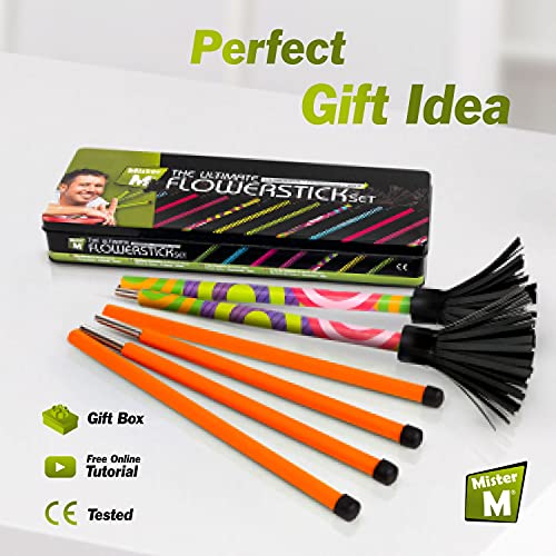 Mister M ✓ El Set de Bastones Flowerstick ✓ Malabares Flowerstick ✓ Bastones ✓ Video En Línea ✓ Caja de Regalo