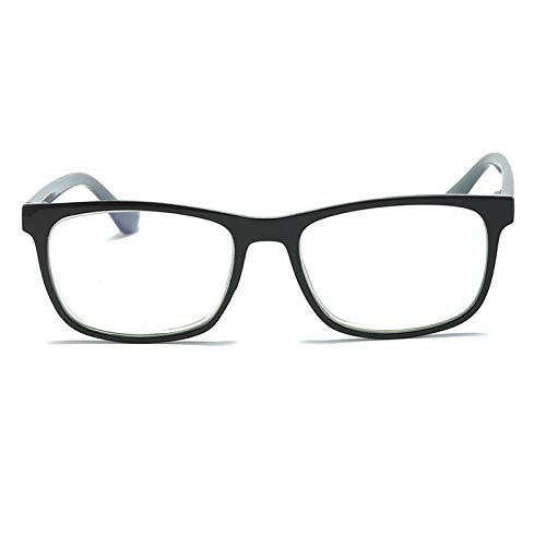 MMOWW Gafas de lectura anti-Blu-ray, gafas cuadradas de moda para ordenador para hombres y mujeres con bisagra de resorte antifatiga(gris,+1.5)