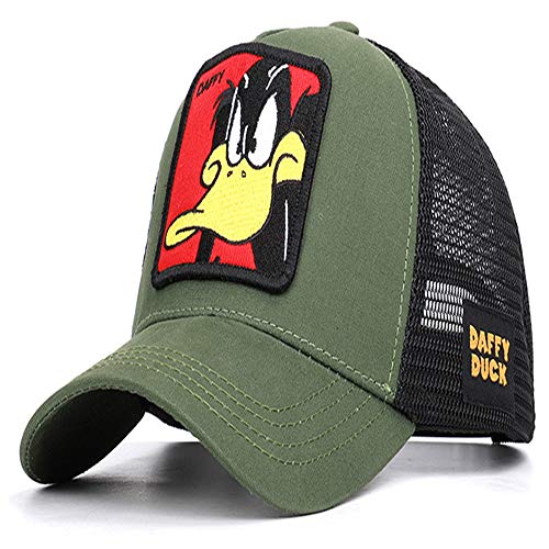 Moda Media Malla Transpirable Gorra Deportiva Unisex, Animal Embroidered Cómoda Tela Elástica Gorra De Béisbol De Velcro Ajustable Gorros Casuales Gorras De Béisbol De Hip Hop Caza Pesca (Pato-02)