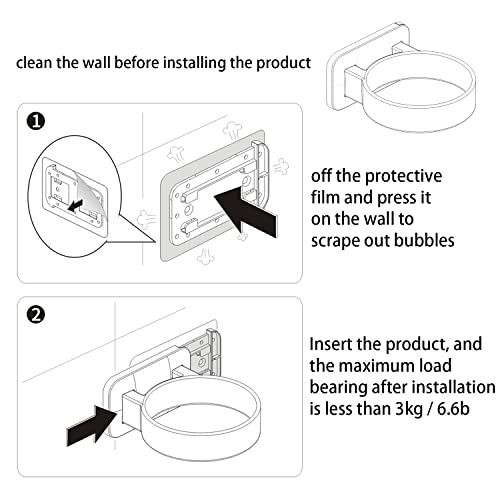 Mojoo Soporte para secador de pelo, montaje en pared, de acero inoxidable, soporte para secador de pelo, soporte para secador de pelo, sin taladrar, soporte de pared