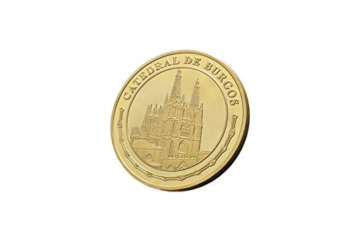 Moneda de Colección - VIII Centenario de la Catedral de Burgos - Bañada en Oro de 24 Kilates - Moneda Conmemorativa con Monumentos Característicos de Burgos