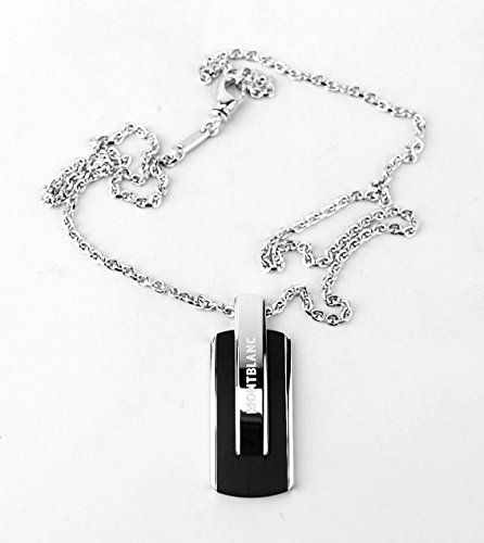 Montblanc Collar Necklace w Pendant SIL Black Titanium PU 103137 Marca