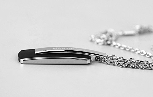 Montblanc Collar Necklace w Pendant SIL Black Titanium PU 103137 Marca