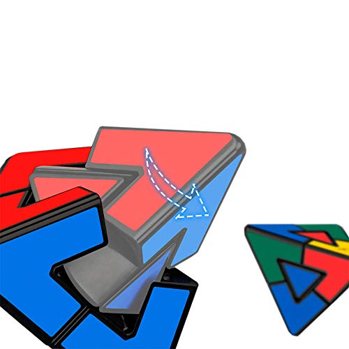 Moyu OJIN Pyraminx Duo Irregular Pyraminx Cube Pirámide Triángulo Tetraedro de Cuatro Ejes Superficie esmerilada Rompecabezas Cubo con una Bolsa de Cubo (Negro)