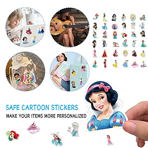 MQIAN Pegatinas Princesas,100 Pack Kit de Pegatinas, Pegatinas Decorativas Stickers para Coche, Calcomanías de Bricolaje, Portátiles, Moto, Funda de Viaje (princess)