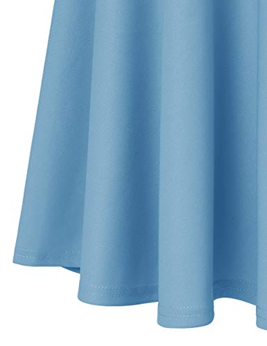 MUADRESS 9002 Falda Mujer Elástica Plisada Básica Patinador Color Sólido Multifuncional Corto Falda Lightblue Midi M