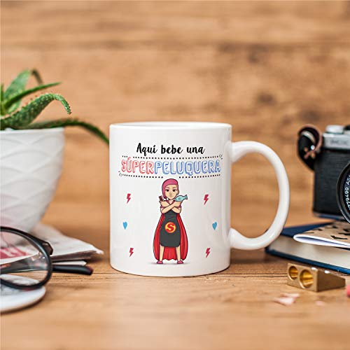 MUGFFINS Taza Peluquera (Superhéroes() - Regalos Originales y Divertidos de Peluquería