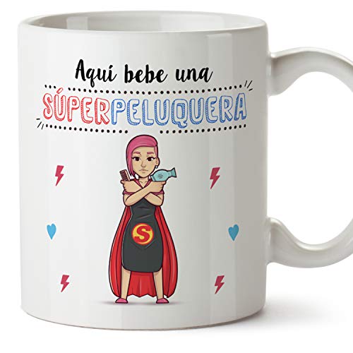 MUGFFINS Taza Peluquera (Superhéroes() - Regalos Originales y Divertidos de Peluquería