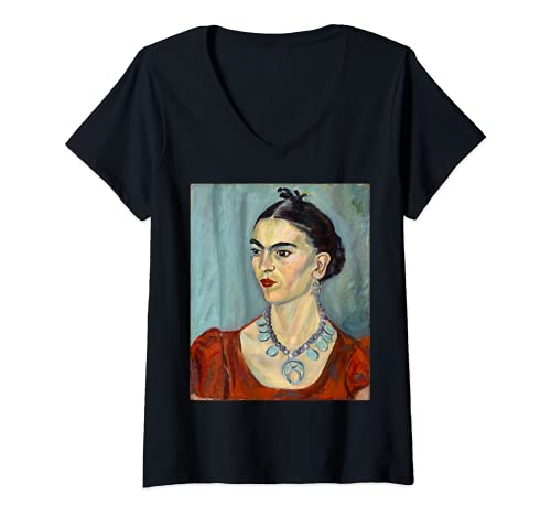 Mujer Frida Kahlo, Edad 26, Pintura, Óleo sobre Lienzo, 1933 Camiseta Cuello V