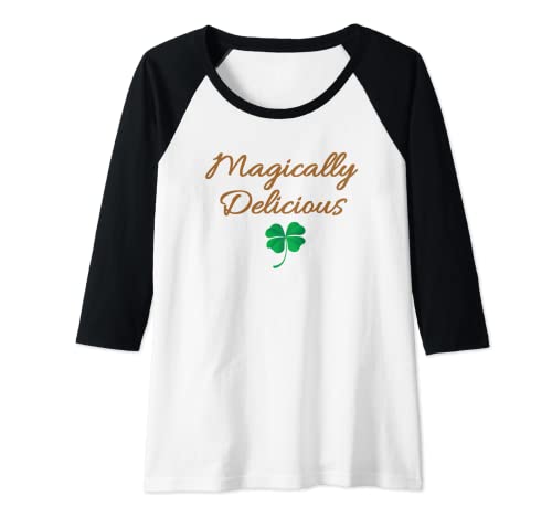 Mujer Magically Delicious - Día de San Patricio trébol verde Camiseta Manga Raglan