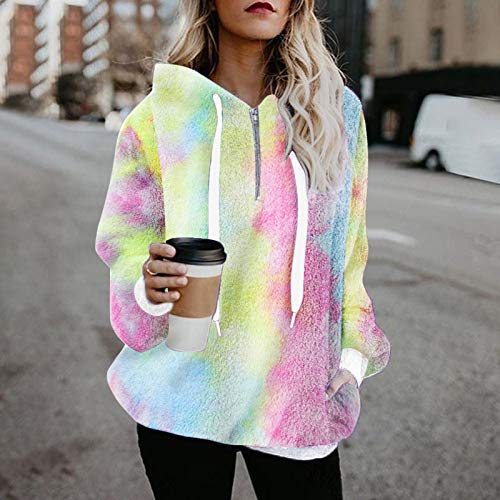 Mujer Sudadera Caliente y Esponjoso Tops Chaqueta Suéter Abrigo Jersey Mujer Otoño-Invierno Talla Grande Hoodie Sudadera con Capucha riou