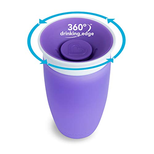 Munchkin Miracle 360° Set de 2 Vasos de Entrenamiento, Morado/Rosa (Purple/Pink), 2 x 296 ml