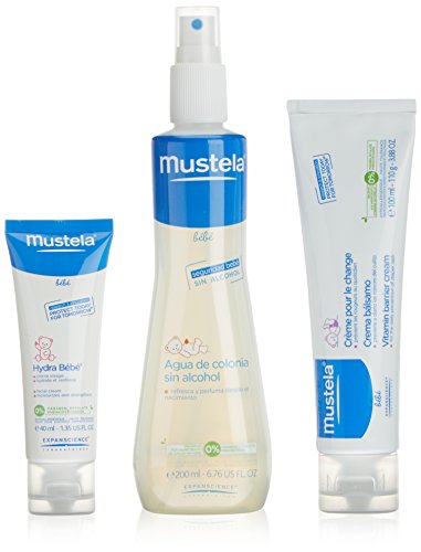 Mustela estuche fragancia agua de colonia 200 ml + crema bálsamo 100 ml + crema facial 40 ml + mochila