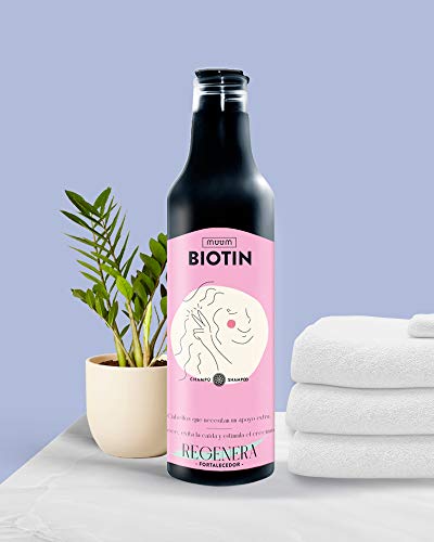 muum - Champú Biotin Regenerador. Previene la caída del cabello, estimula el crecimiento y fortalece la fibra capilar - 500 ml.