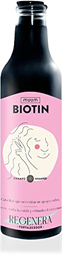 muum - Champú Biotin Regenerador. Previene la caída del cabello, estimula el crecimiento y fortalece la fibra capilar - 500 ml.