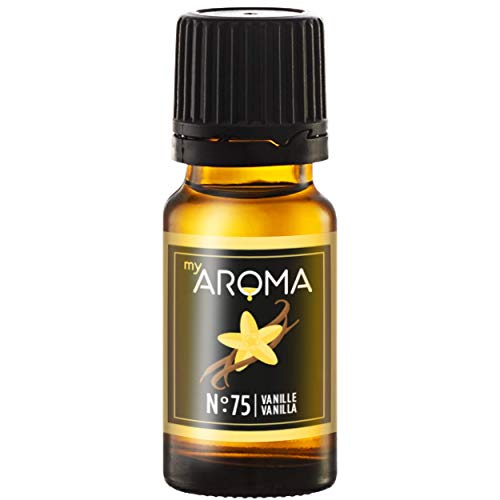 myAROMA | No. 75 (Vainilla, 10 ml) | Aroma natural y puro | Gotas aromáticas para agua y cócteles, cocinar y hornear | Sin calorías y sin azúcar