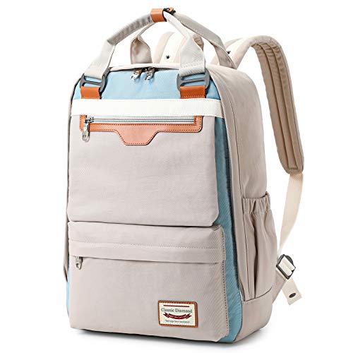 Myhozee Mochila Mujer Hombre, Mochilas Escolares Juveniles Casual Bolsos Mochila Portatil 15.6 Pulgadas con Bolsillo Antirrobo para Viaje Trabajo Instituto- Gris