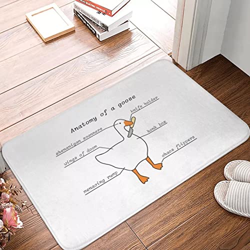 N/Ａ Alfombrilla de Entrada Anatomía de un Felpudo de Ganso Alfombra Alfombra Poliéster Antideslizante Decoración para el Suelo Baño Baño Cocina Sala de estar-16x24 Inch