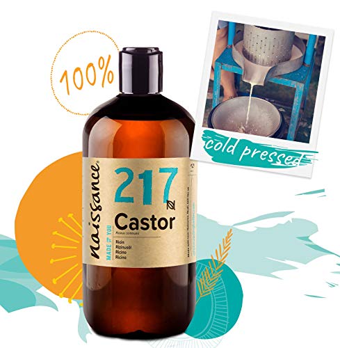 Naissance Aceite de Ricino Puro Prensado en Frio (No. 217) 500ml - Hidratante Nutritivo Natural Pelo Piel Uñas Cejas Pestañas Ojos - Ideal Para Masaje Corporal Facial Crecimiento Barba - Vegano