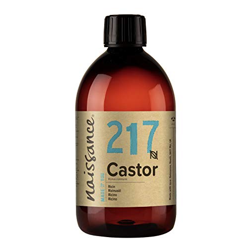 Naissance Aceite de Ricino Puro Prensado en Frio (No. 217) 500ml - Hidratante Nutritivo Natural Pelo Piel Uñas Cejas Pestañas Ojos - Ideal Para Masaje Corporal Facial Crecimiento Barba - Vegano