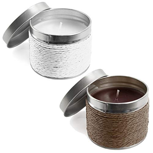 Natuiahan Set de 2 Velas Perfumadas con Recipientes Metálicos (Fragancias de Chocolate y Vainilla)