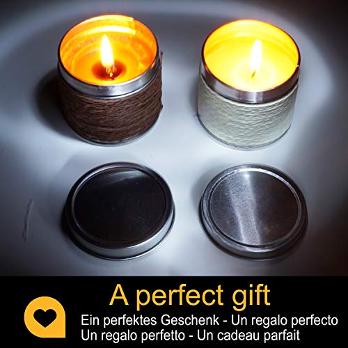 Natuiahan Set de 2 Velas Perfumadas con Recipientes Metálicos (Fragancias de Chocolate y Vainilla)