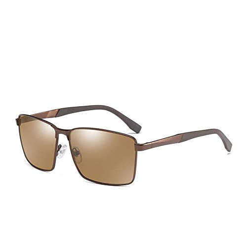 Nbrand Gafas de Sol cuadradas polarizadas con Marco de Metal para Hombre, Gafas de Pesca para Hombres, Gafas de Sol Uv400