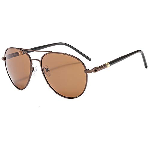 Nbrand Gafas de Sol polarizadas para Hombres Marco de aleación Pierna de Primavera Piloto Masculino Conducción Gafas de Sol Uv400 Tea-Tealens