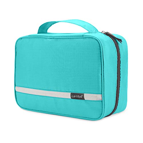 Neceser de Viaje, Neceser Maquillaje Grande para Hombre y Mujer, Carttiya Bolsa de Aseo Impermeable para Colgar (Y Azul Claro)