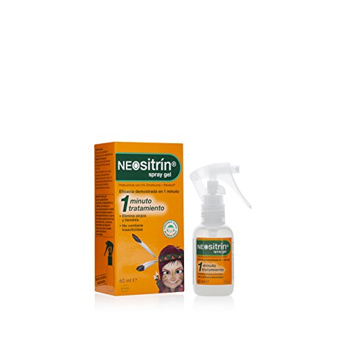 Neositrín Spray Gel Tratamiento para Eliminar Piojos y Liendres en 1 Minuto -60ml