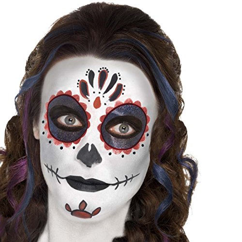 NET TOYS Maquillaje máscara Calavera Mexicana Pintura Sugar Skull Varias Unidades Kit de Belleza Día de los Muertos Accesorios Halloween Utensilio caracterización Calavera Colorete La Catrina