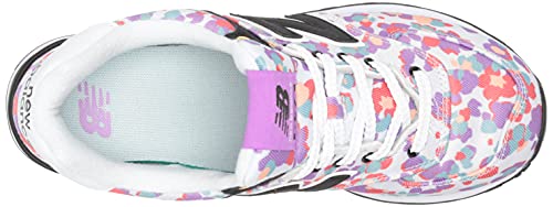 New Balance Zapatilla de deporte de camuflaje floral 574 V2 para mujer, Blanco/Heliotrop, 40.5 EU