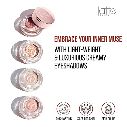 New Sombra de ojos en crema - Maquillaje profesional para pieles jóvenes y maduras, de larga duración, sin crueldad, aspecto brillante- Juegos de maquillaje Latte Beauty (Supremacy Shade)