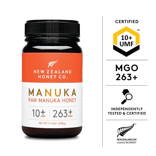 New Zealand Honey Co. Miel de Manuka MGO 263+ / UMF 10+ | Nueva Zelanda Miel 100% Pura y Saludable | 500g